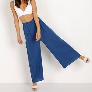 Mara Hoffman Paloma Wide Leg Cotton Voile Pant XS / S Indigo Blue